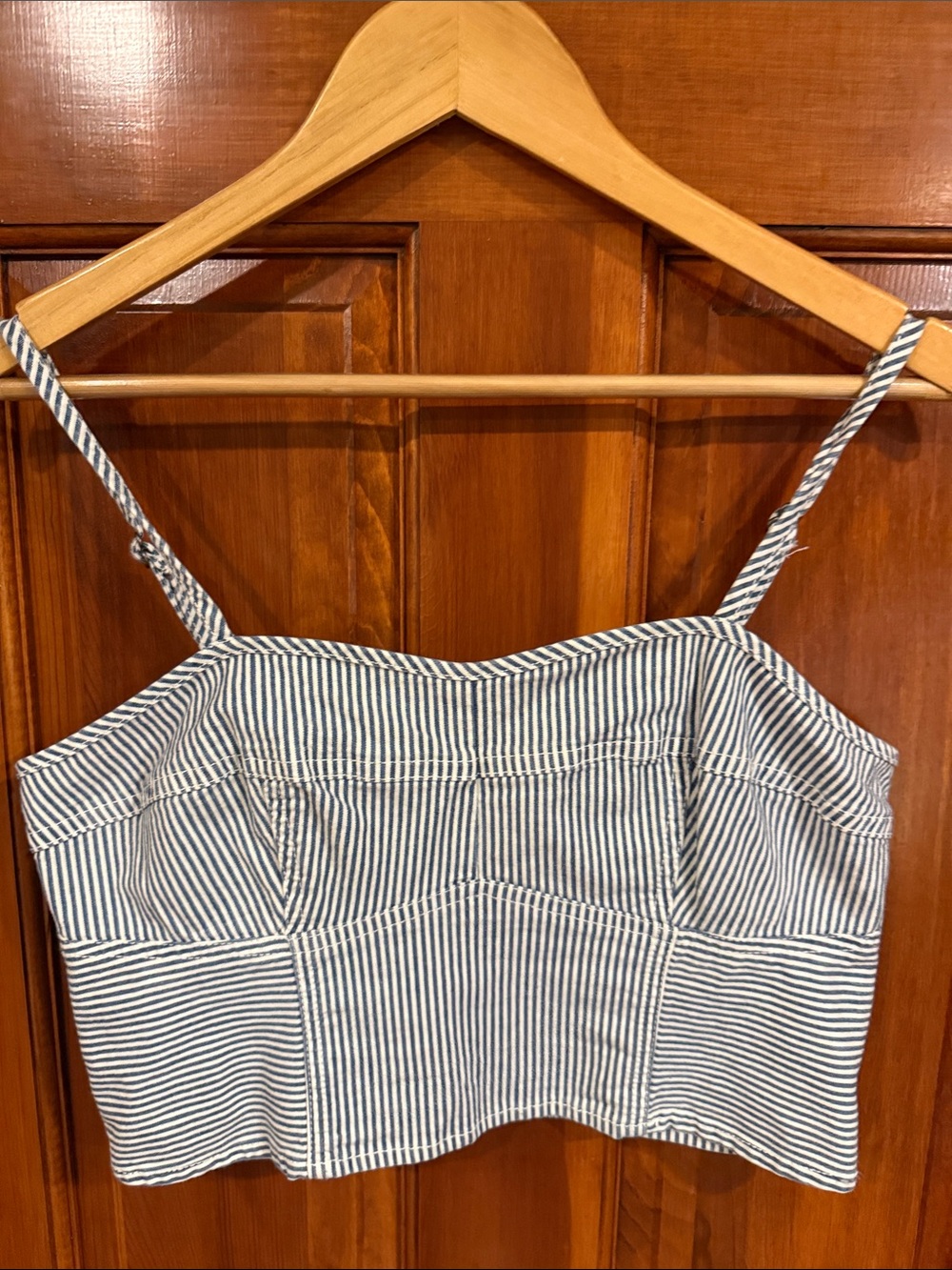 Universal Thread Navy and White Striped Crop Cami